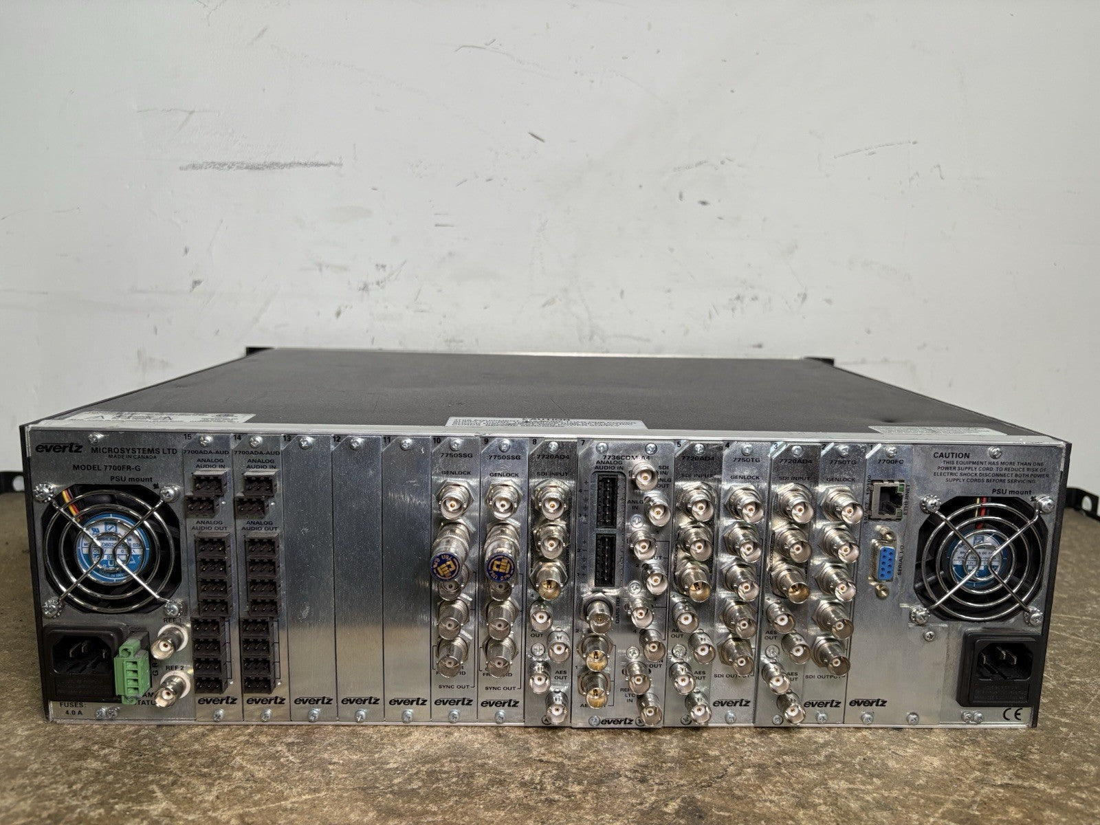 Evertz 7700FR-G w/ 7700ADA-AUD, 7750SSG, 7720AD4, 7736CDM-A4, 7750 TG & 7700FG