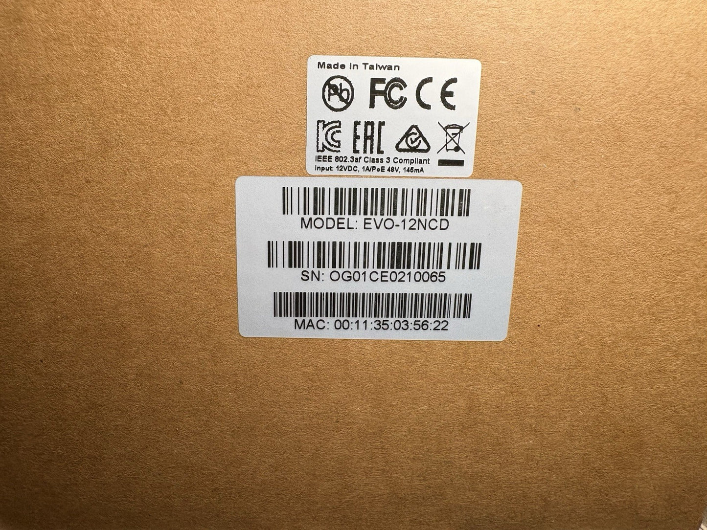 Pelco Oncam EVO-12NCD Concealed IP Camera - 12 MP Fish Eye Lens