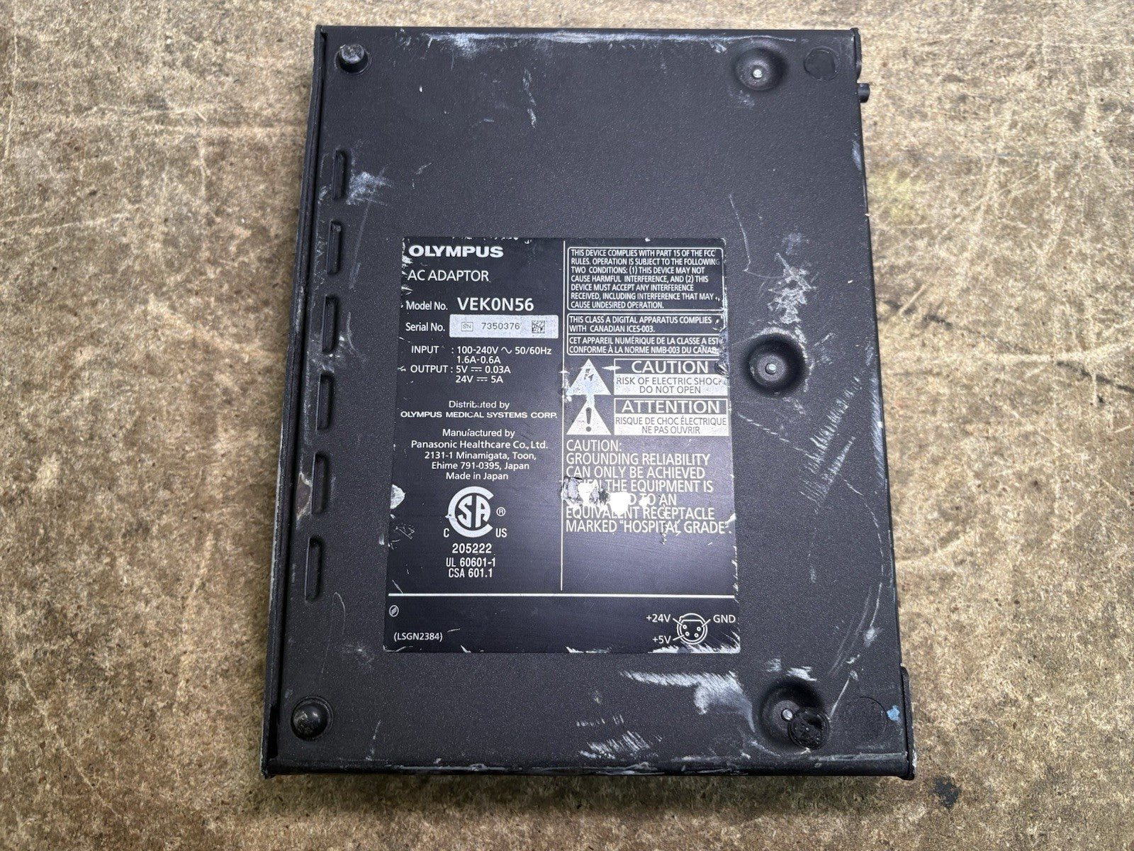Olympus Model #VEKON56 Power Supply