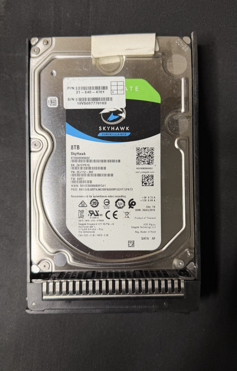 Seagate Skyhawk 8TB 7.2K SATA 6Gb/s 3.5" Surveillance HDD ST8000VX0022