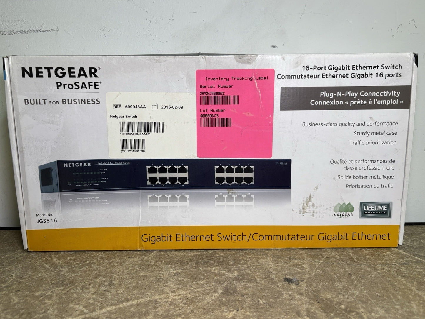NETGEAR JGS516 ProSafe 16-Port Gigabit Switch SEALED