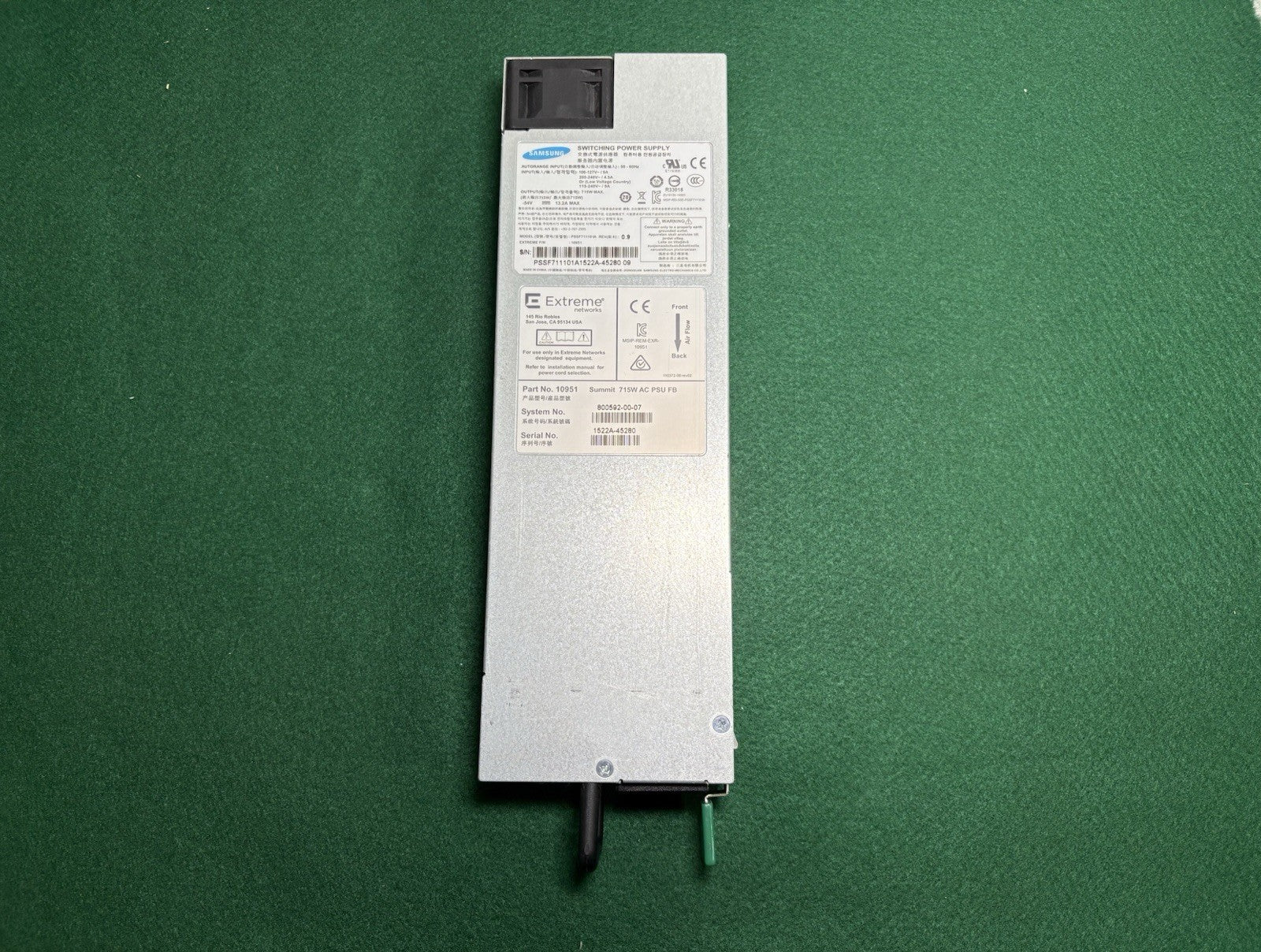 EXTREME NETWORKS SUMMIT 10951 715W AC POWER SUPPLY