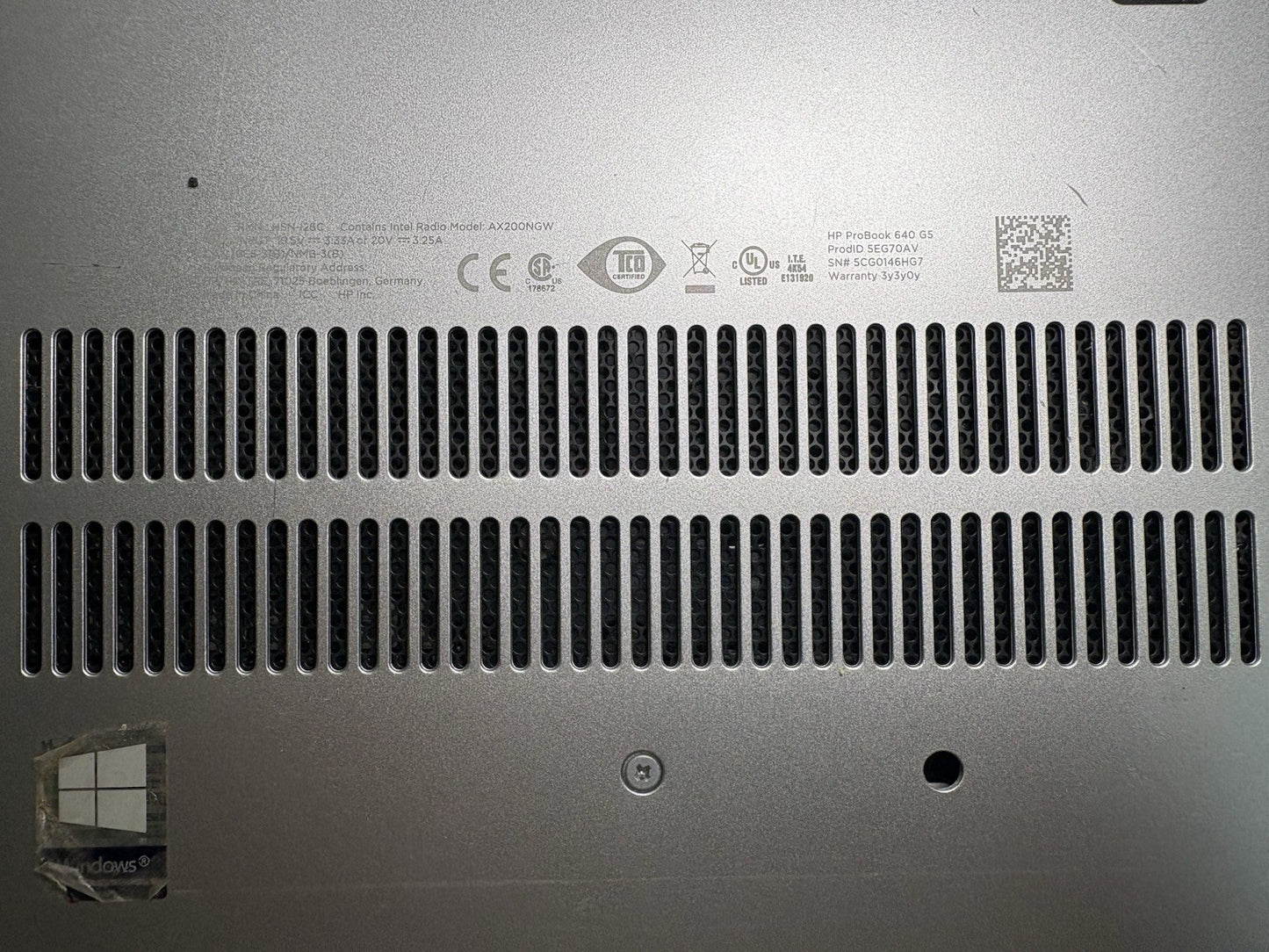 HP Probook 640 G5 14" i7-8665U 1.9Ghz NO RAM NO OS NO SSD