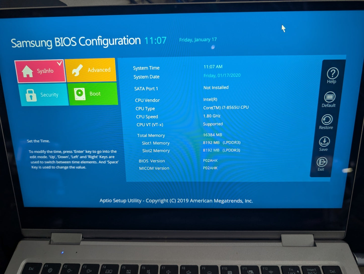 Samsung 9 Pro NP930MBE 13.3" Touch Intel Core i7-8565U 1.8GHz 16GB RAM No SSD