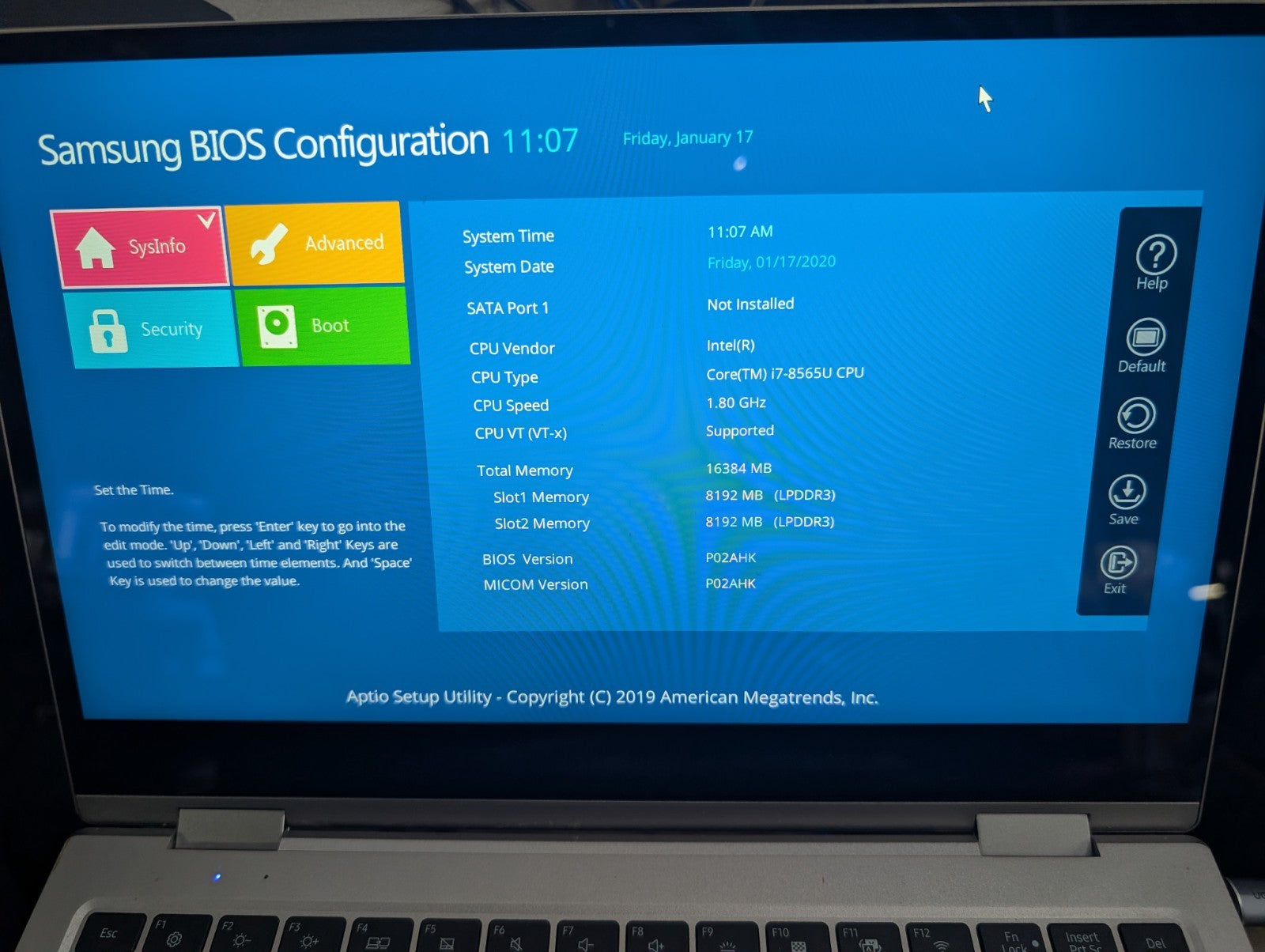 Samsung 9 Pro NP930MBE 13.3" Touch Intel Core i7-8565U 1.8GHz 16GB RAM No SSD