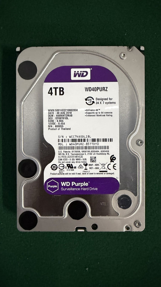 Western Digital WD40PURZ 4TB HDD 5400RPM SATA III 3.5"