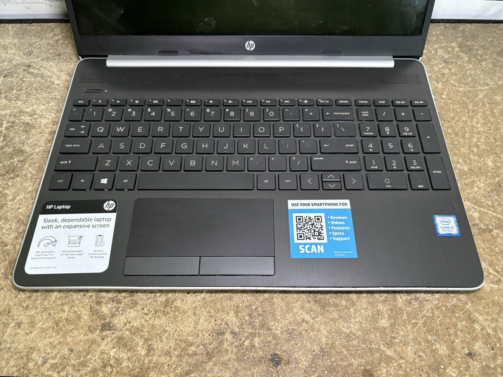 HP Laptop 15-DW0043DX i5-8265U 1.6GHz No Ram No SSD