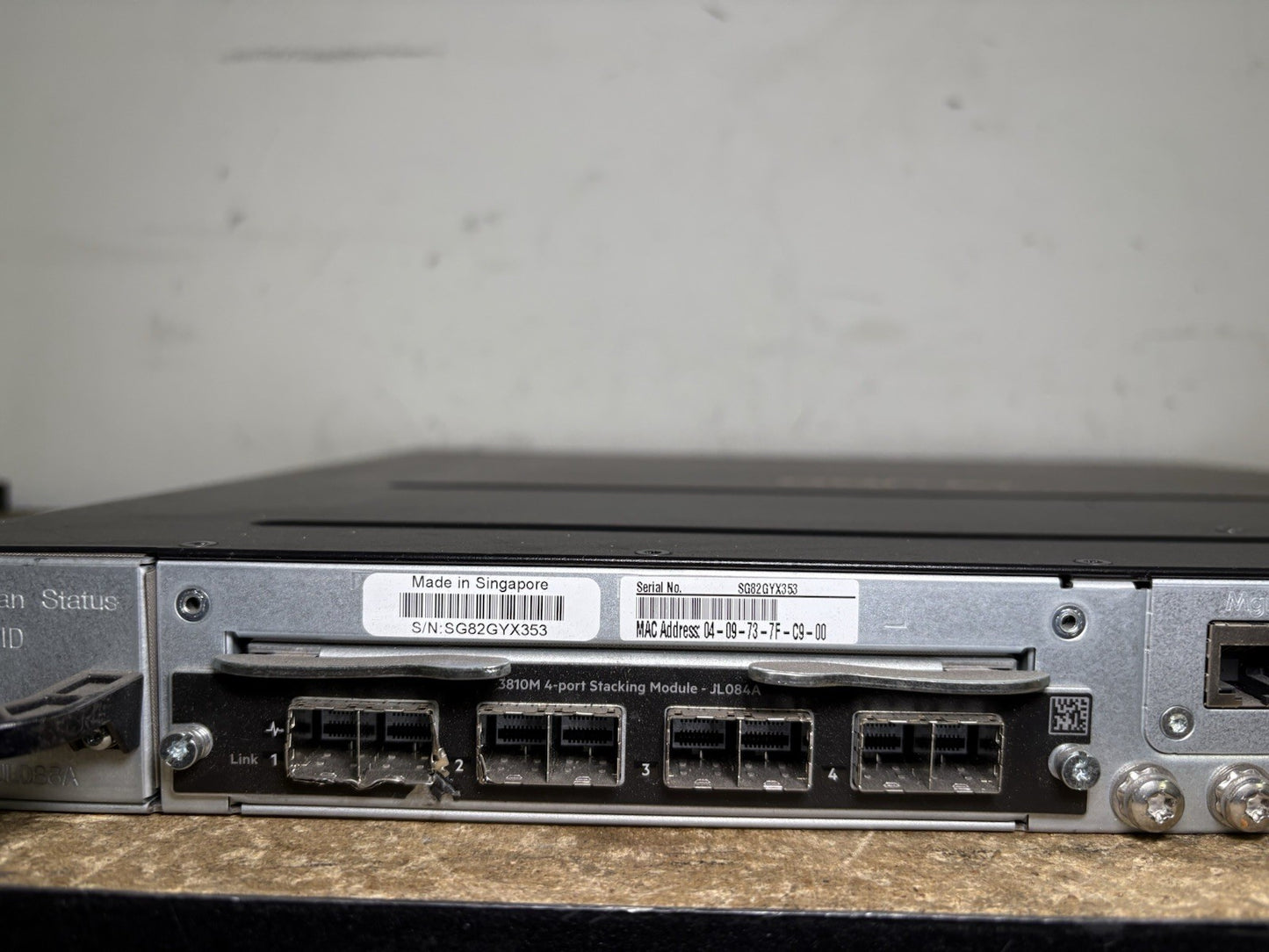 HP Aruba 3810M JL074A 48 Port  W/ JL084A STACKING MODULES