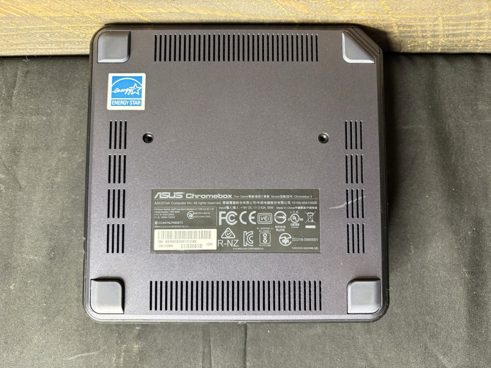 ASUS CHROMEBOX 3 Celeron 3856U /THIN CLIENT -7265 NGW-No Ram/No OS/32gb M.2 Sata