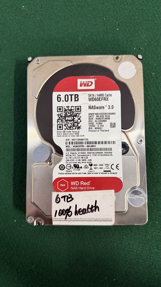 Western Digital WD Red 6TB NAS Hard Drive 3.5" SATA 6Gb/s WD60EFRX