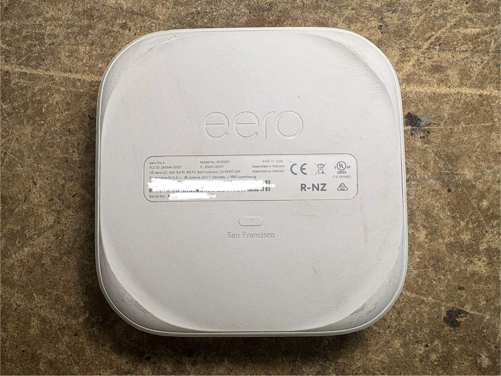eero Pro 6 Frontier ISP Mesh WiFi 6 Router Tri-Band Model K010001 NO Power Cord