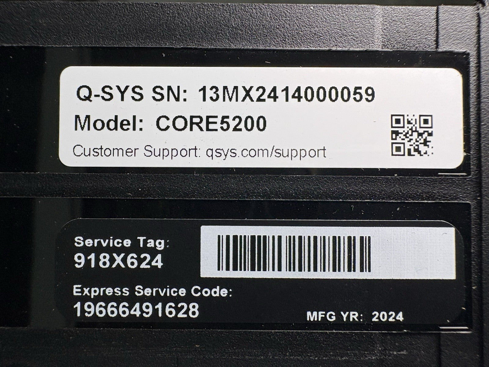 QSC Q-SYS CORE 5200 Dante 8x8 Enterprise Audio, Video, and Control Processor