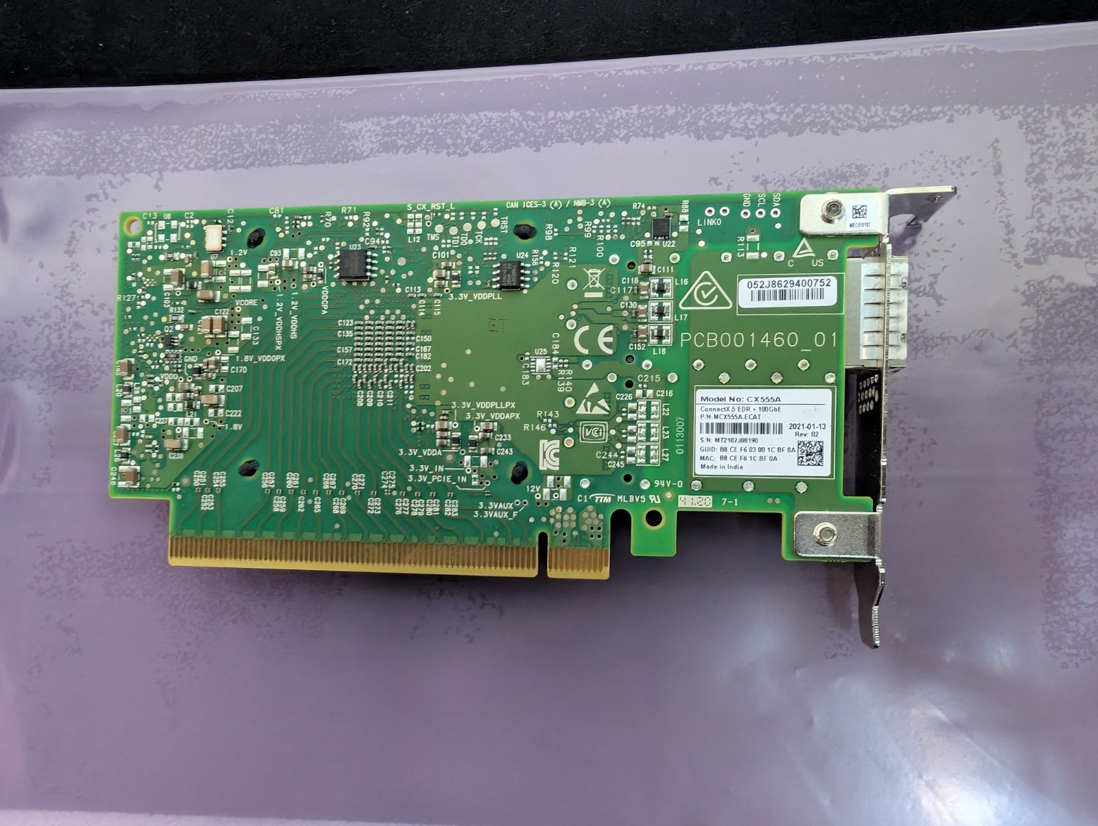 MELLANOX MCX555A-ECAT SINGLE PORT 100G CX555A CONNECTX-5 NIC