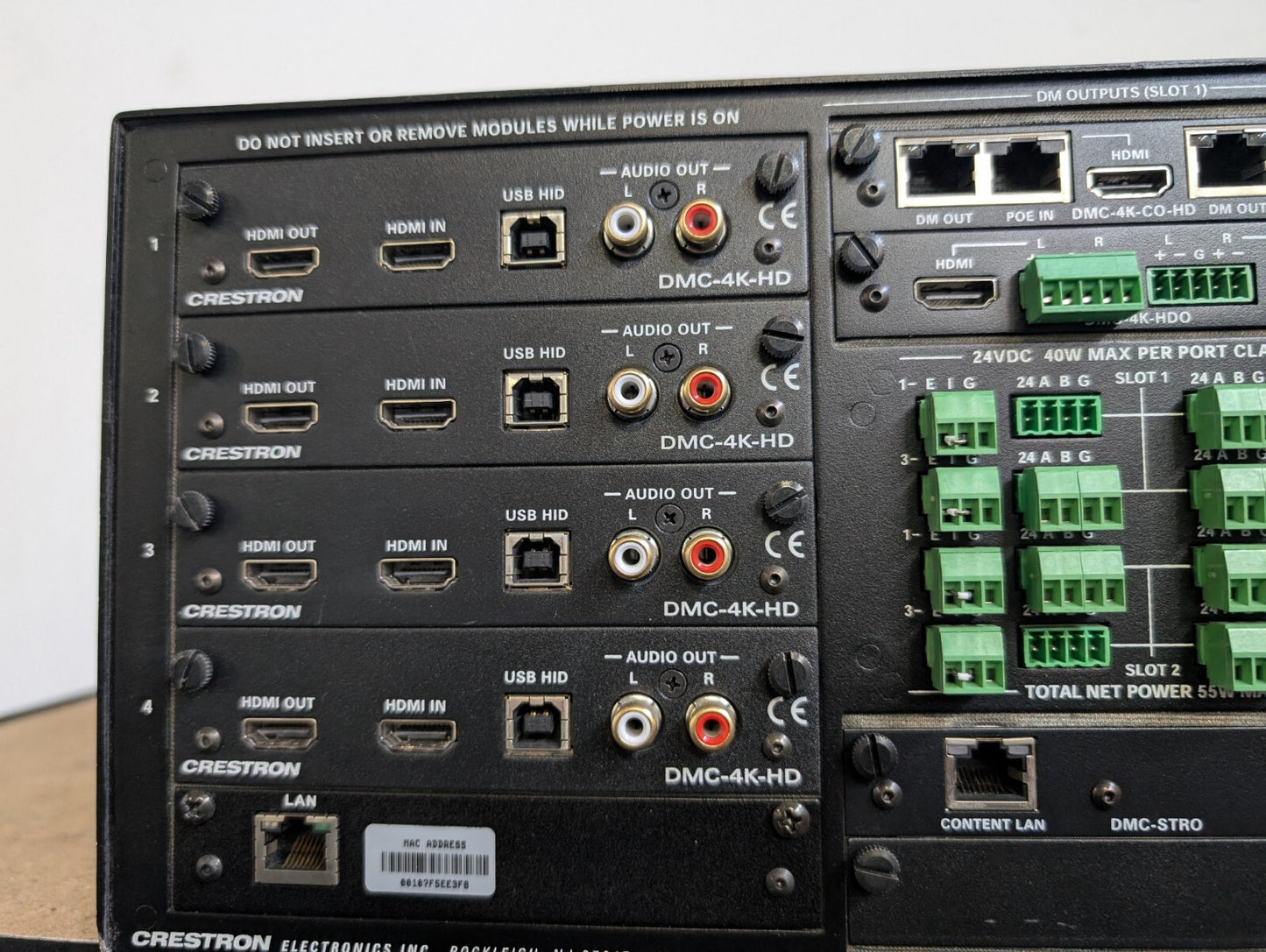 Crestron DM-MD8X8 W/ DMC-4K-HD DMC- STRO DMC-4K-CO-HD Cards