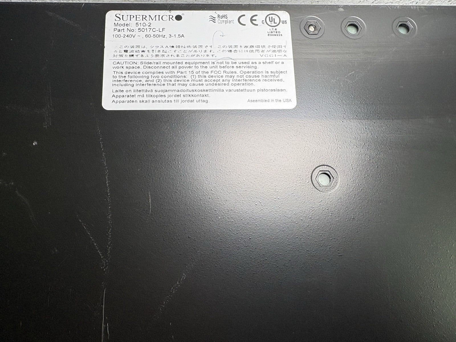 Supermicro 5017C-LF 510-2 1U Rackmount Server