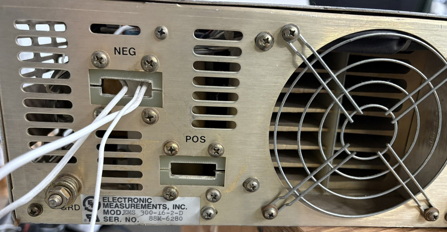 Electronic Measurements Inc. EMS DC Power Supply EMS 300-16-2-D