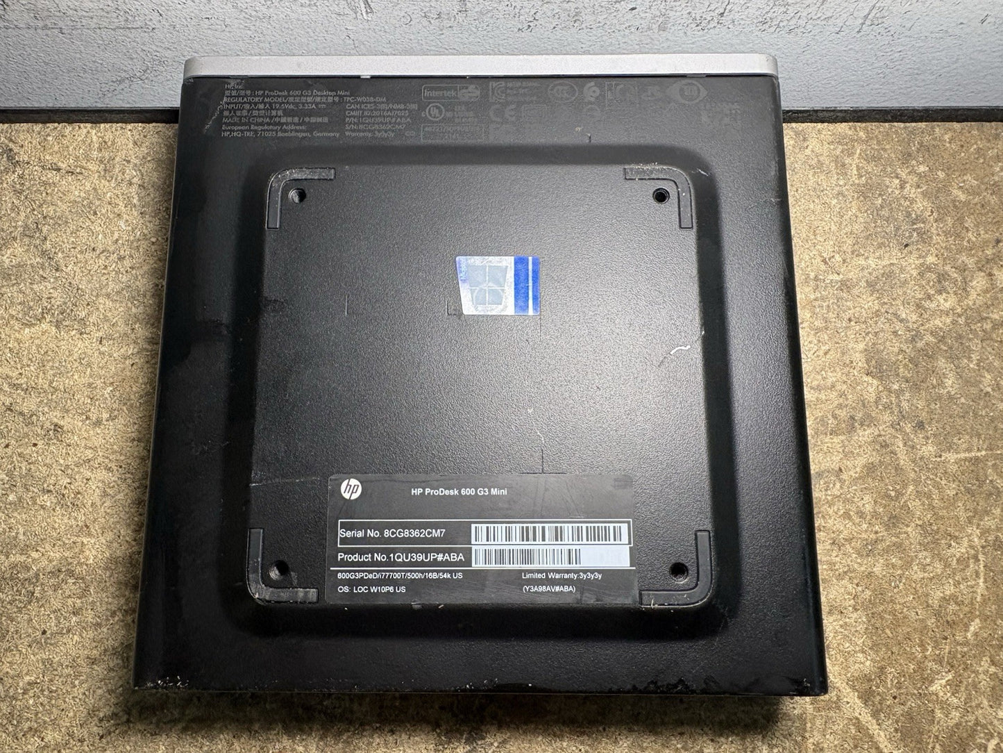 HP ProDesk 600 G3 Mini i7-7700T/16GB RAM/512GB SSD
