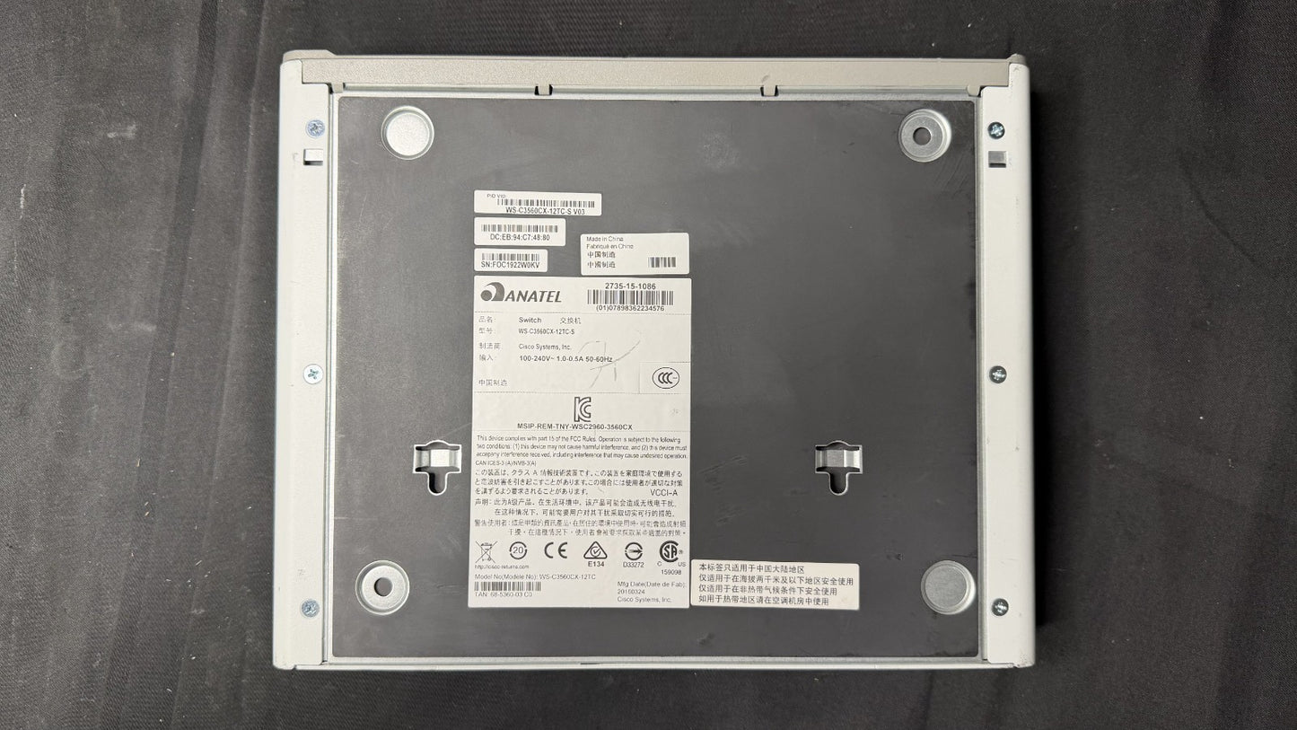 Cisco Catalyst 3560-CX Series Ethernet Switch WS-C3560CX-12TC-S