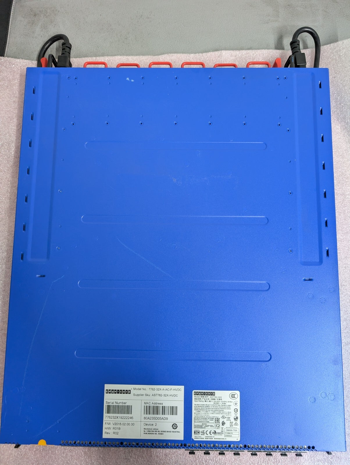 Edge-Core 7762-32X-A-AC-F-HVDC 32-Port 100G Switch AS7762-32X W/ Onie