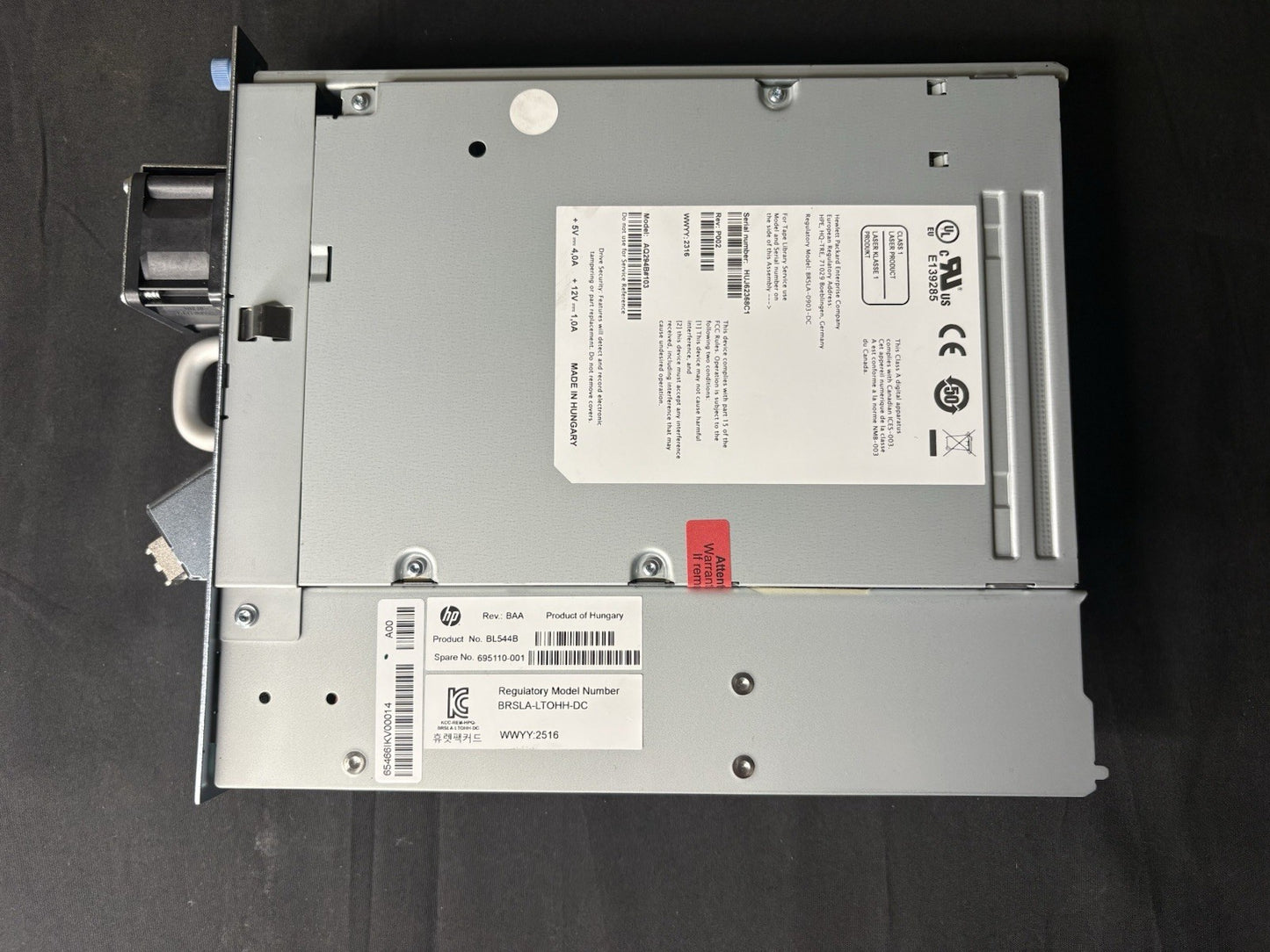 HP BL544B 8GB FC LTO5 HALF HEIGHT  TAPE DRIVE UNIT AQ294B#103 695110-001