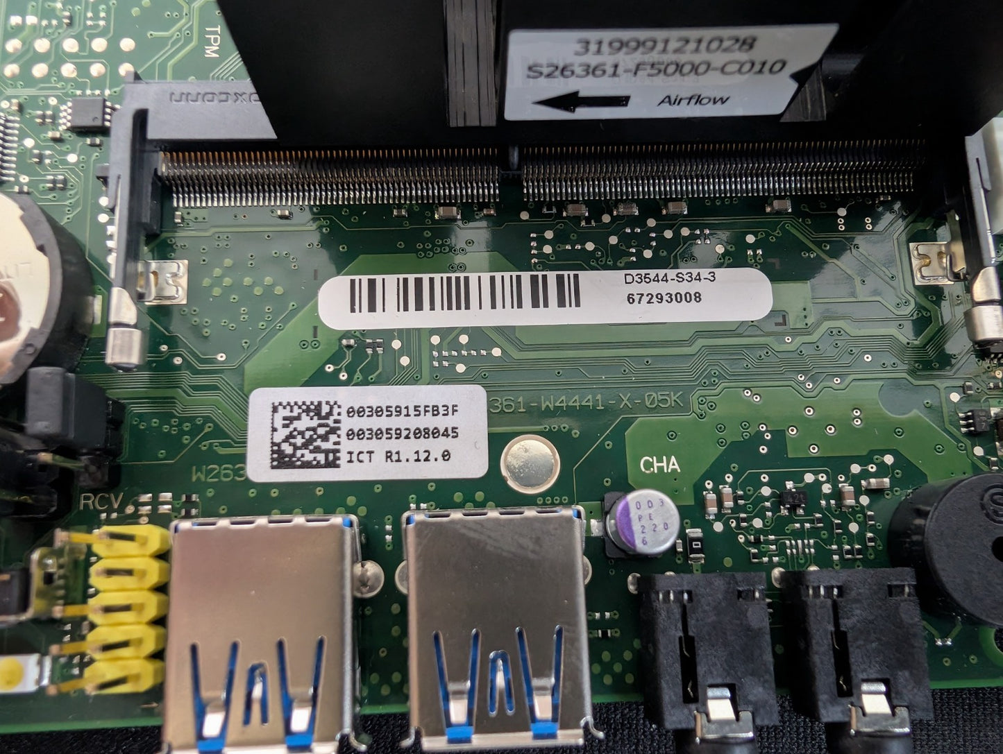D3544-S34-3 Kontron Mini-ITX Industrial Motherboard J5005 CPU NO RAM NO SSD