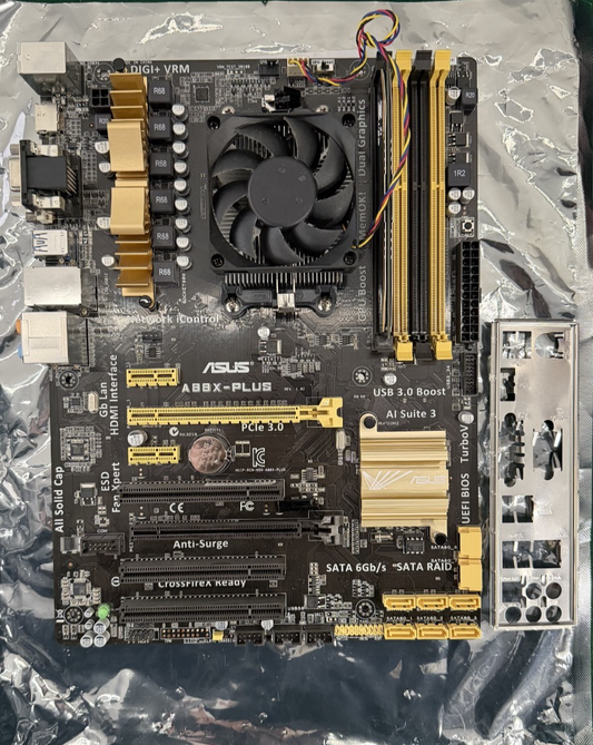 ASUS A88X-PLUS Mobo + AMD A8-7600 CPU W/HEATSINK FAN