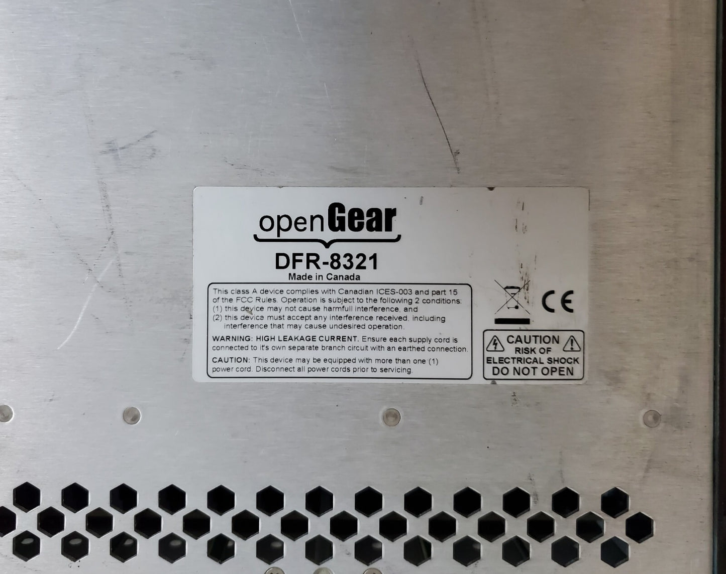 Blackmagic Design OpenGear DFR-8321 Frame w/ 1x MVN-MX260