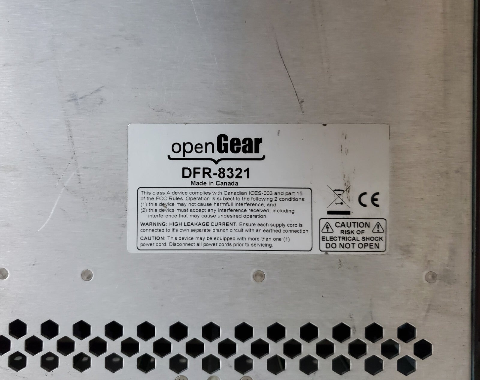 Blackmagic Design OpenGear DFR-8321 Frame w/ 1x MVN-MX260