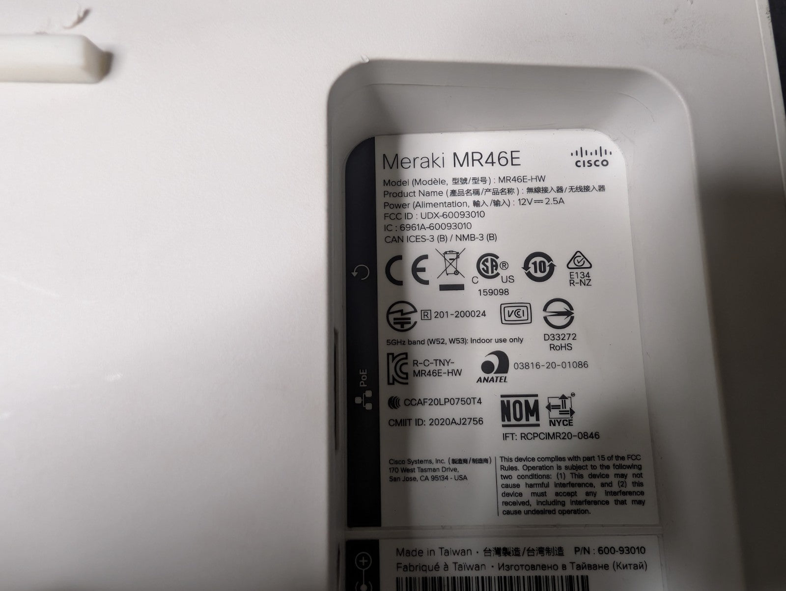 Cisco Meraki MR46E-HW Wi-Fi Access Points with antennas Unclaimed