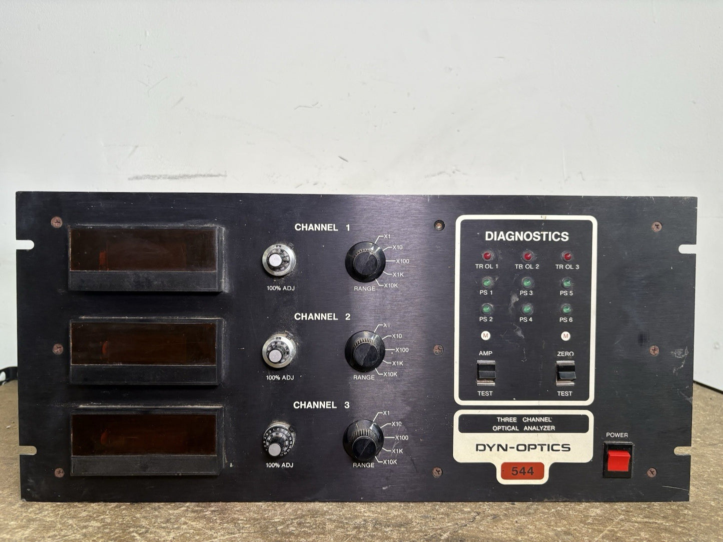 Dyn-Optics MODEL 580-D OPTICAL MONITOR Three Channel Optical Analyzer