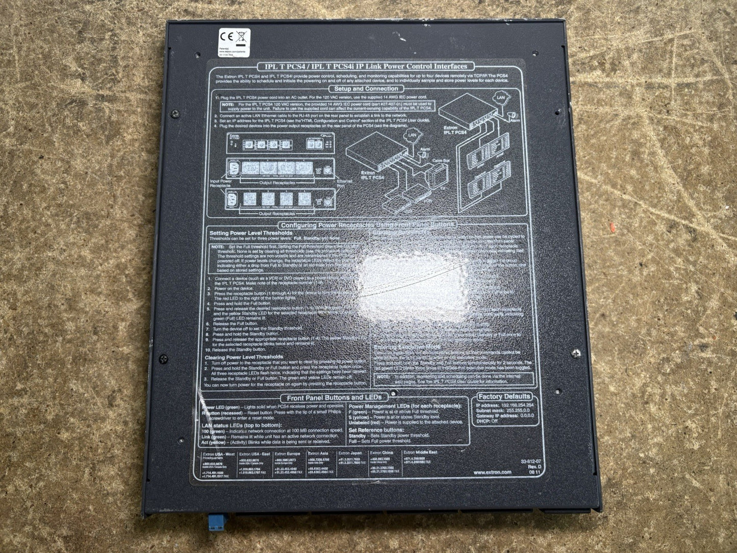 Extron IPL T PCS4 Four Port Power Control and Current Sensor