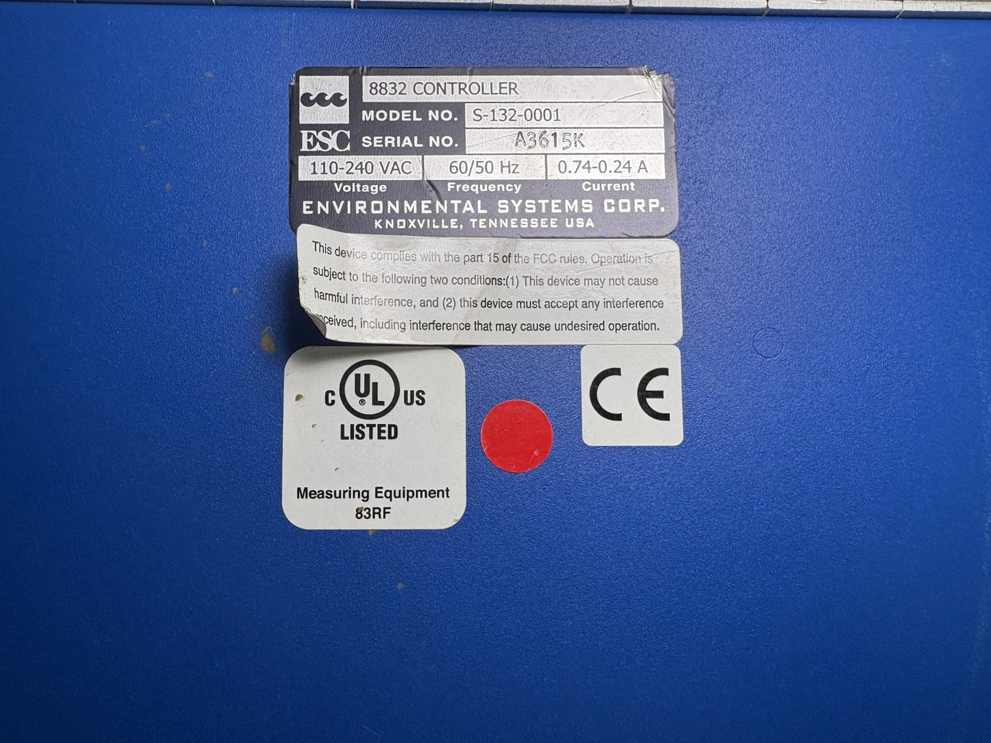 Environmental Systems Corporation 8832 Data System Controller S-132-0001 