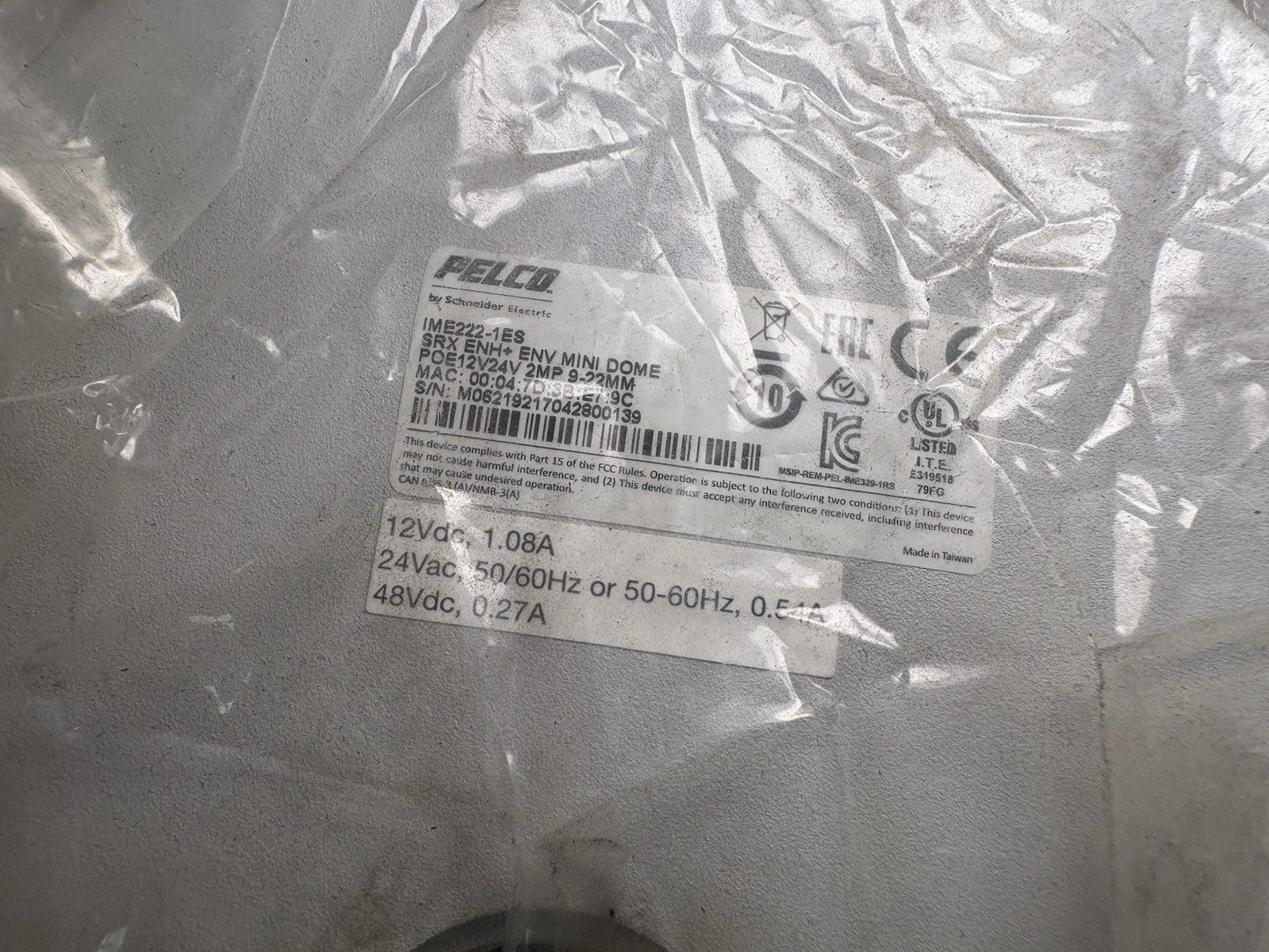 Pelco SARIX IME Security Camera Mini Domes IME221-1ES