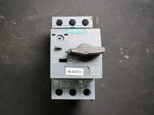 SIEMENS SIRIUS 3RV2011-1JA10 MOTOR STARTER CIRCUIT BREAKER