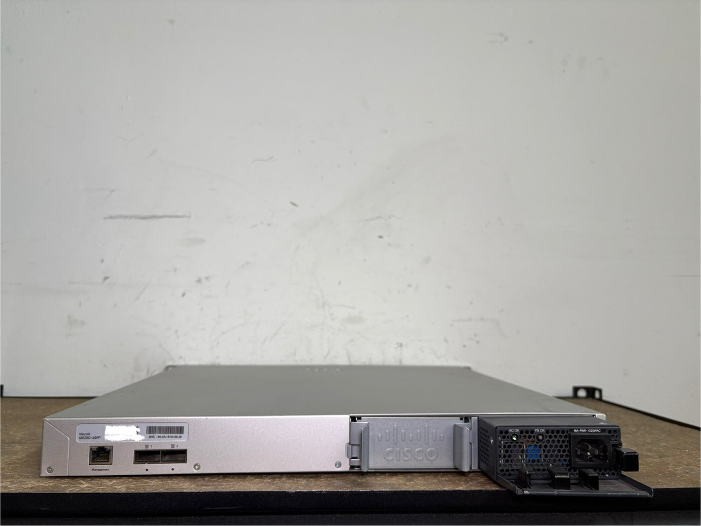 Cisco Meraki MS250-48FP-HW Gigabit Ethernet PoE UNCLAIMED Switch Single pwr sply