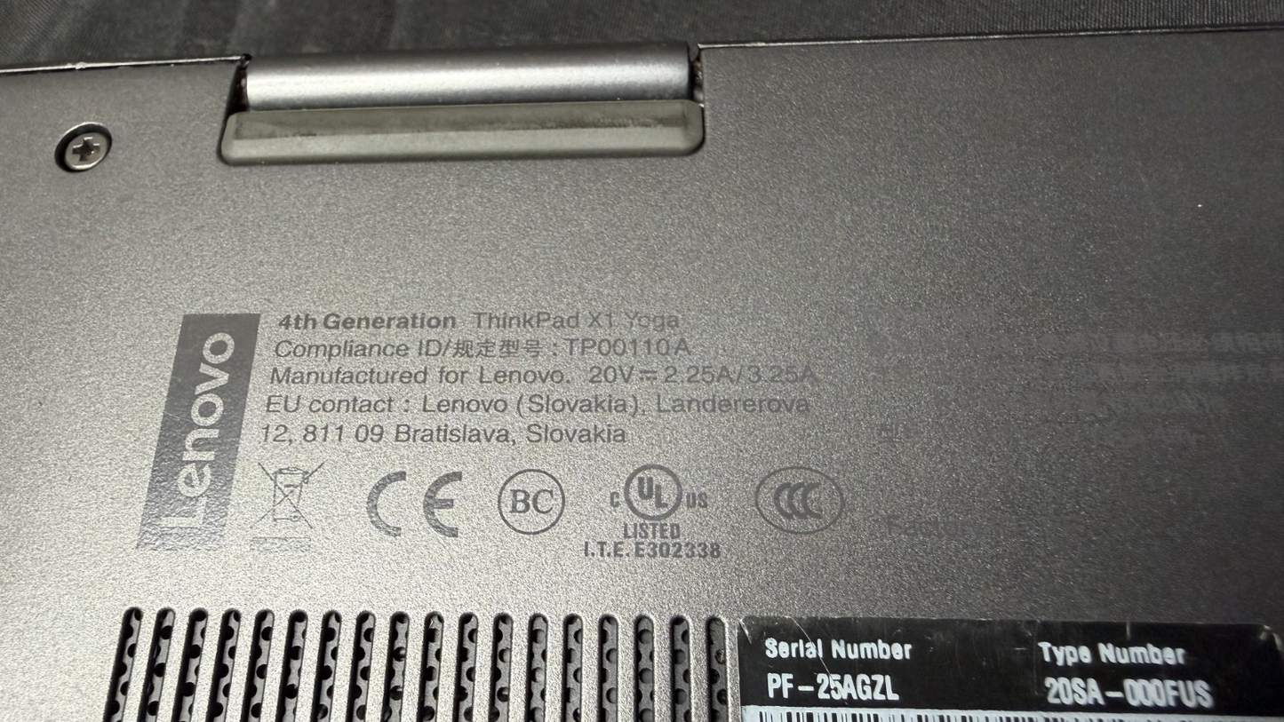 Lenovo ThinkPad X1 Yoga Gen 4 i5-10210U 8GB 250GB SSD