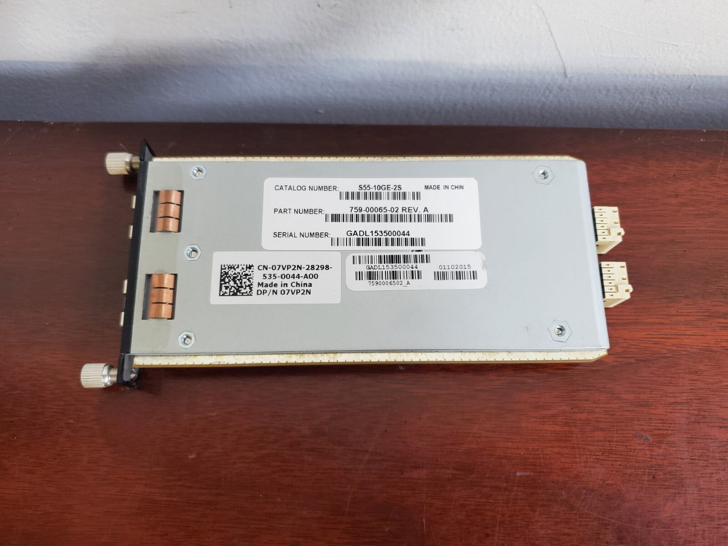 Dell Force10 S55 2-Port 10G SFP+Uplink expansion module 7VP2N - S55-10GE-2S