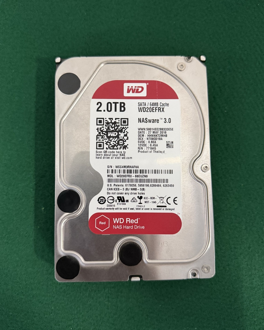 Western Digital Red NAS 2TB Hard Drive WD20EFRX NASware 3.0 SATA 64MB Cache