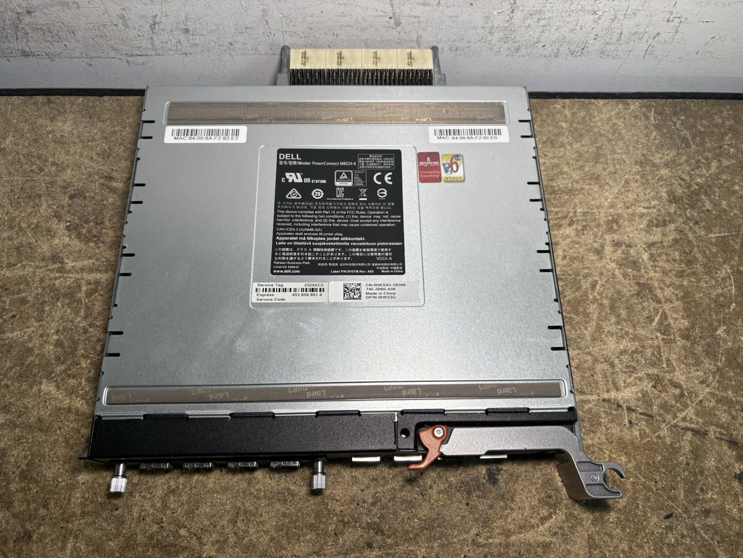 Dell PowerConnect M8024-K 4 Port 10Gb Network Switch 7WKF9 w/ 4 Port 10Gb Module
