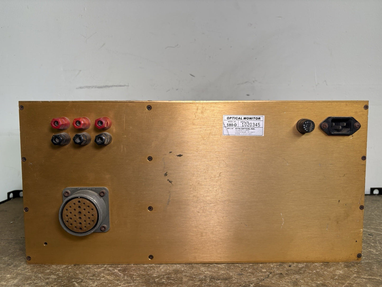 Dyn-Optics MODEL 580-D OPTICAL MONITOR Three Channel Optical Analyzer