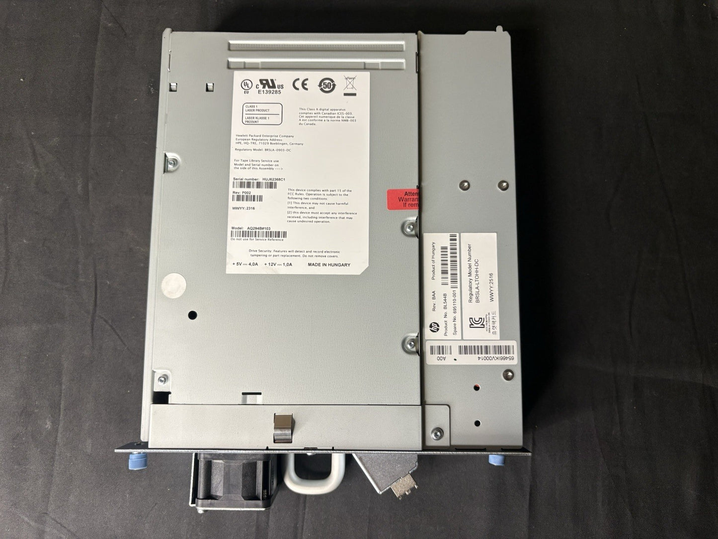 HP BL544B 8GB FC LTO5 HALF HEIGHT  TAPE DRIVE UNIT AQ294B#103 695110-001