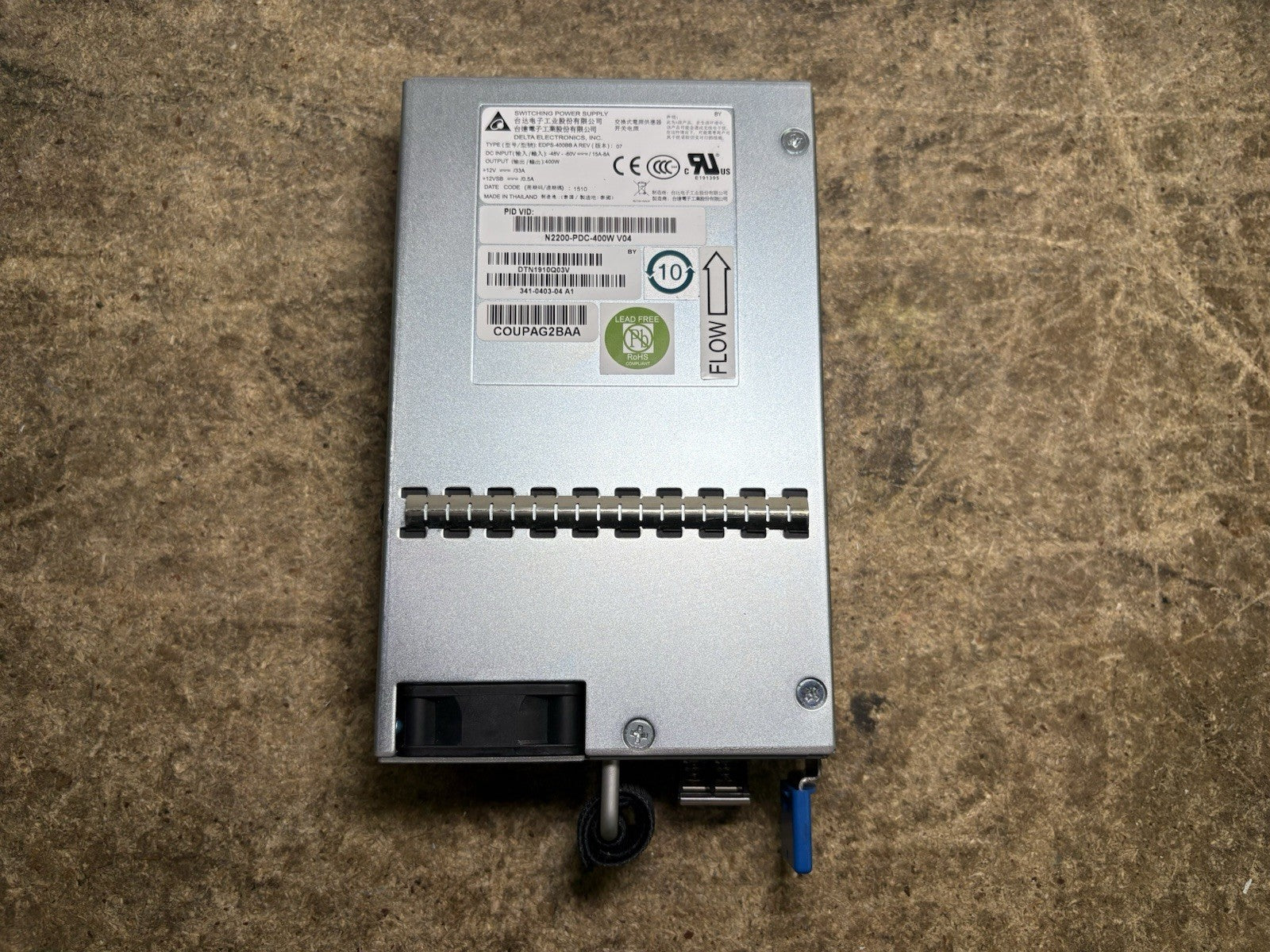 Cisco N2200-PDC-400W EDPS-400BB A 400W DC power supply for Cisco Nexus N3K