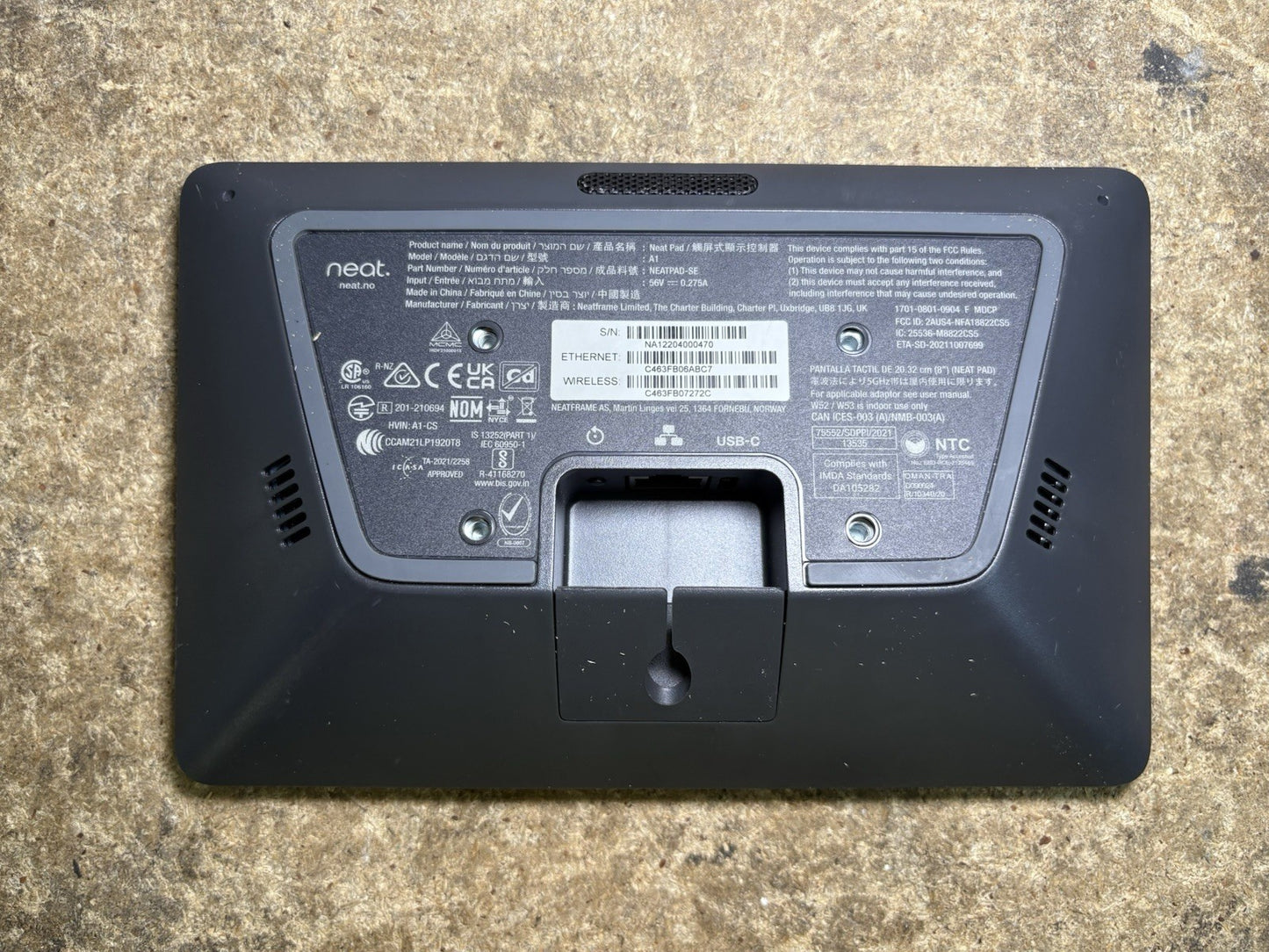 Neat Pad A1 NEATPAD-SE Touch Display Controller For Zoom Rooms Tablet Only Used