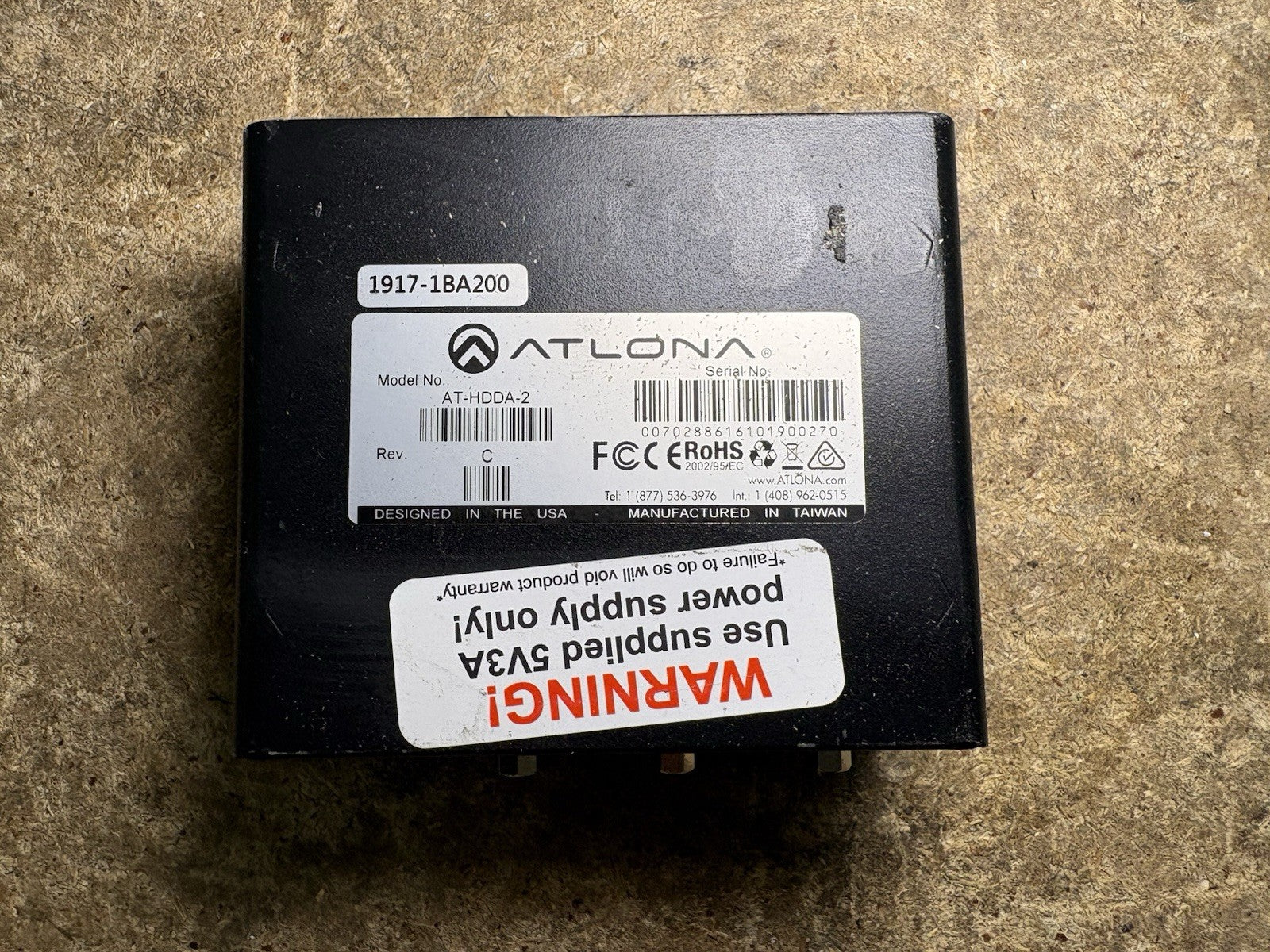 Atlona HDMI Distribution Amplifier AT-HDDA-2 Rev. C