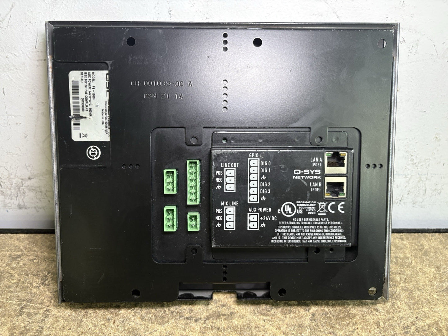 QSC Q-Sys PS-1600H Wall Mounted Page Station