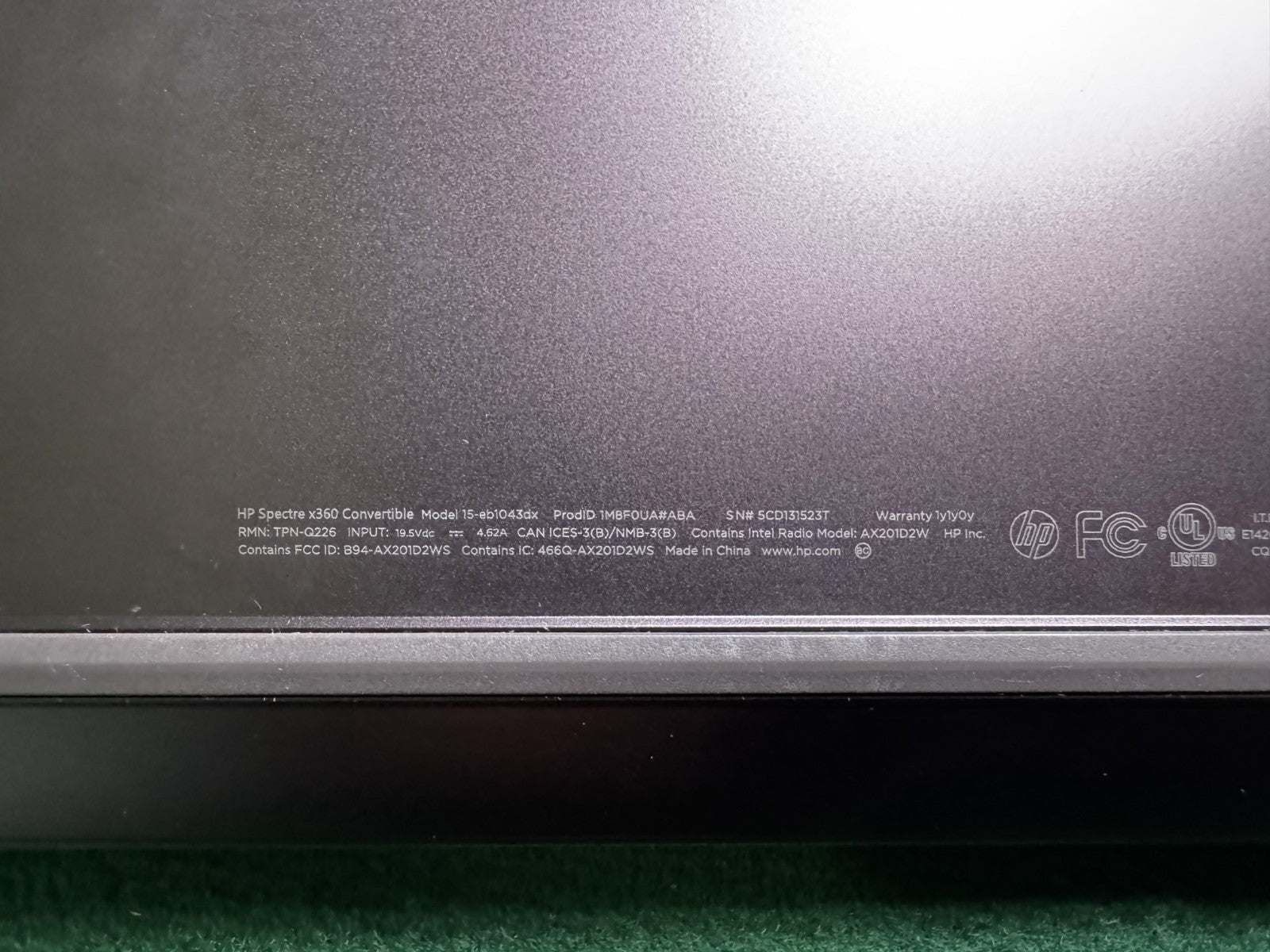 HP Spectre x360 15-EB1043DX 15.6" i7-1165G7 2.8GHz 16GB RAM 256 GB SSD *READ*