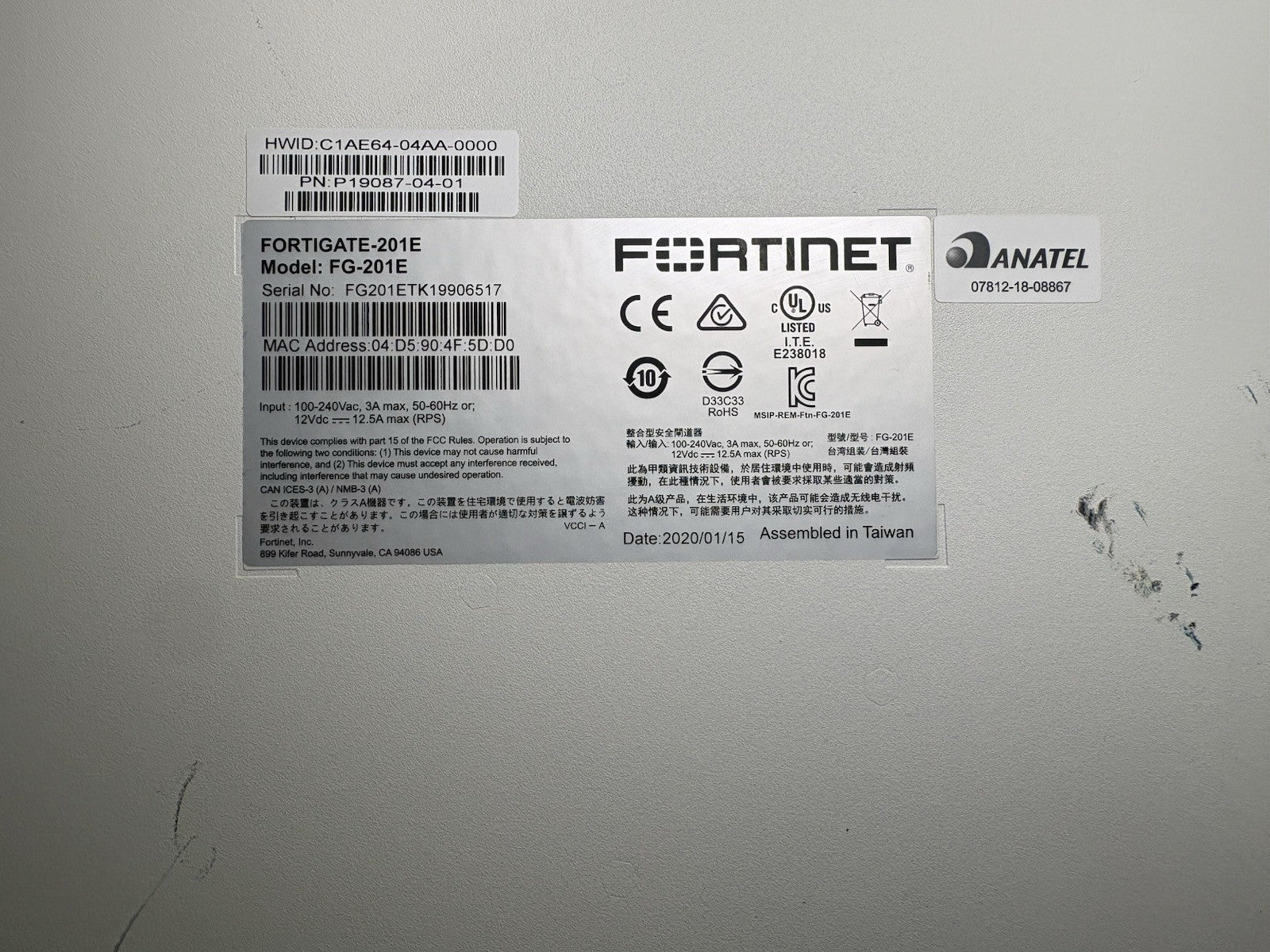 Fortinet FortiGate 201E Security Firewall Network FG-201E 14-Ports *Registered