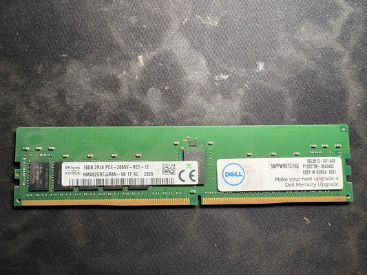 SKHynix 16GB 2Rx8 PC4-2666V-RE2-12 DUALRANK ECC RIMM Server RAM HMA82GR7JJR8N-VK