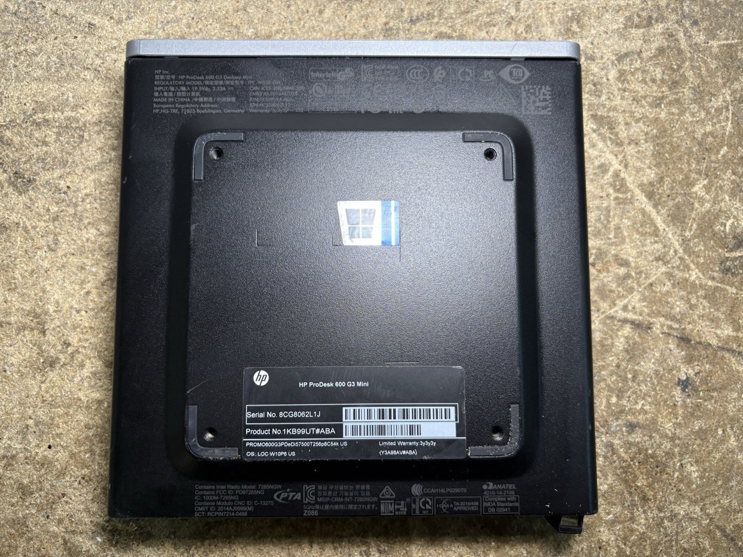 HP prodesk 600 g3 i5-7500t 8gb Ram NO AC Adapter No SSD