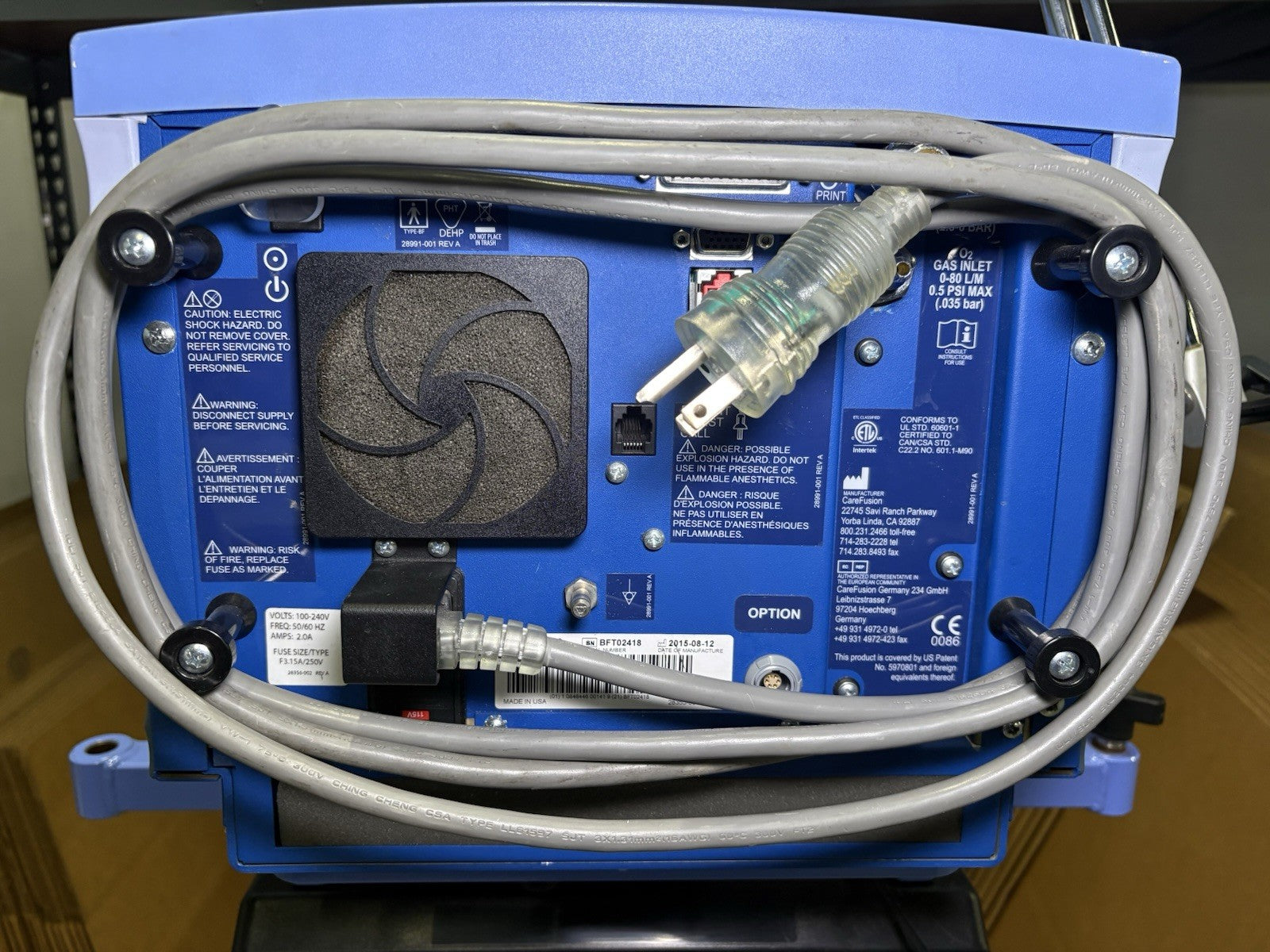 Carefusion Vela T Bird Series Ventilator System Model 16532-00  *READ*